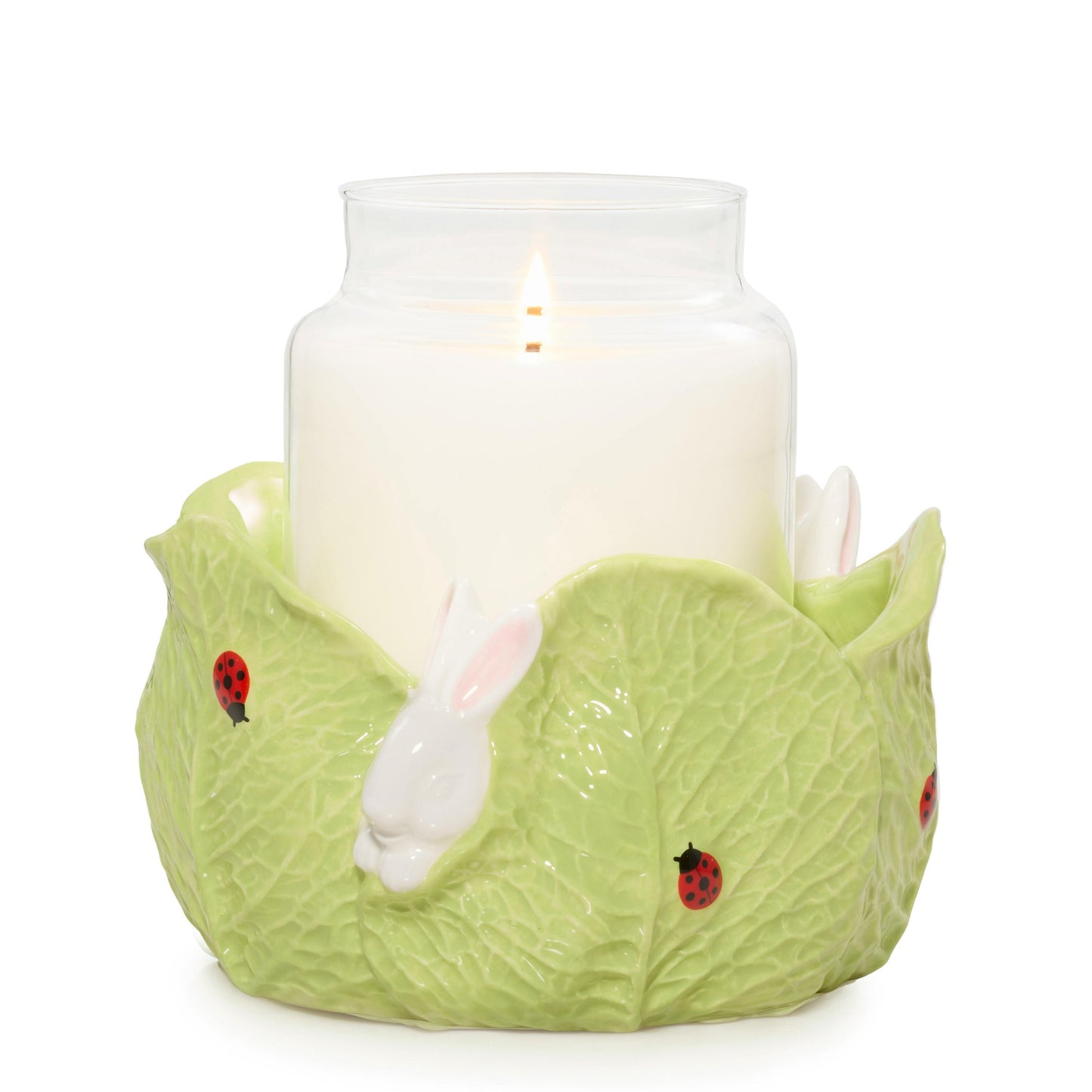Ceramic Easter Bunny Jar Candle Holder - F9ZJ